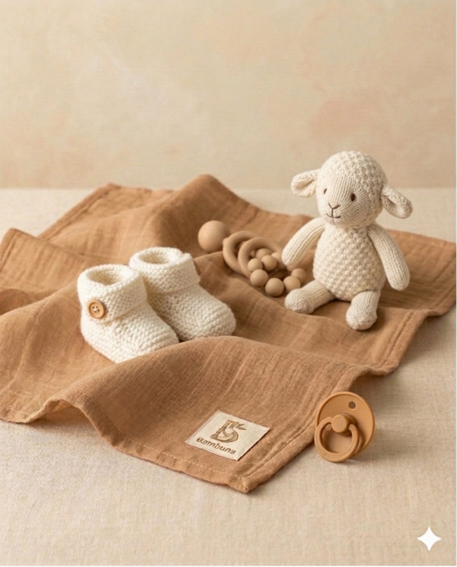 Hydrofiele Doek 60x60 cm — 4-laags Bamboe en Biologisch Katoen